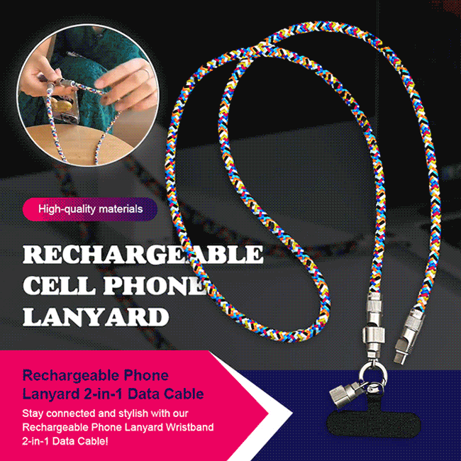 Rechargeable Phone Lanyard 2-in-1 Data Cable