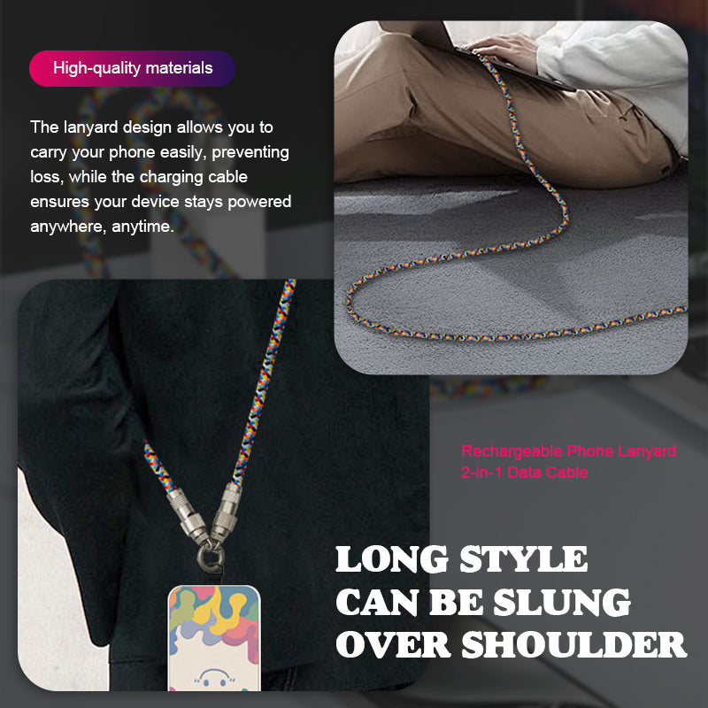 Rechargeable Phone Lanyard 2-in-1 Data Cable