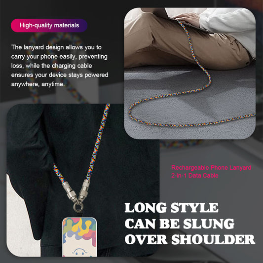 Rechargeable Phone Lanyard 2-in-1 Data Cable