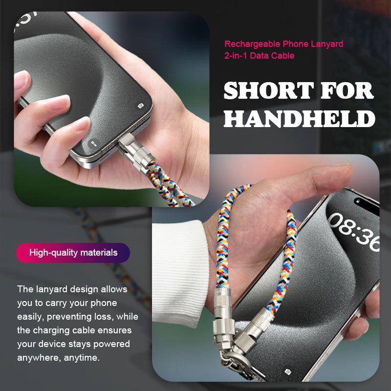 Rechargeable Phone Lanyard 2-in-1 Data Cable
