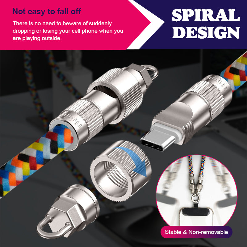 Rechargeable Phone Lanyard 2-in-1 Data Cable