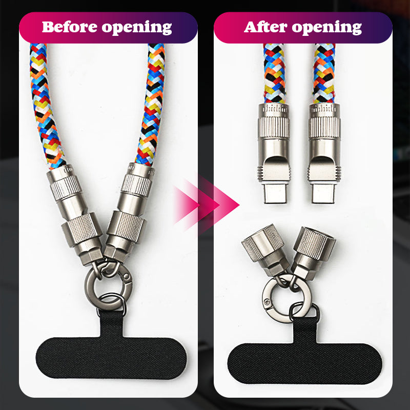 Rechargeable Phone Lanyard 2-in-1 Data Cable