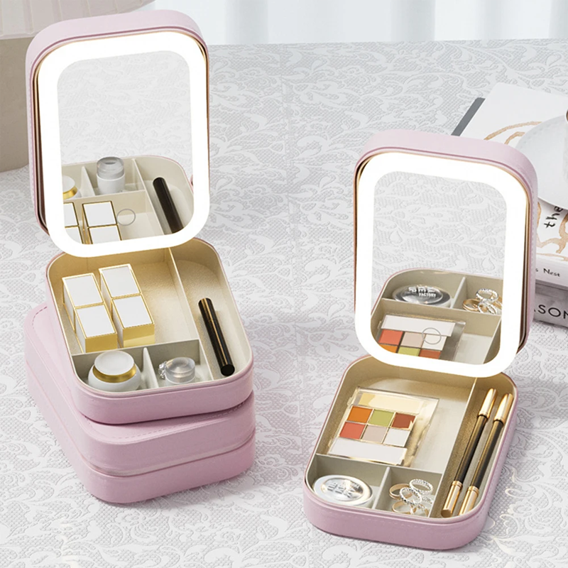 Portable Makeup Organizer With LED Lights