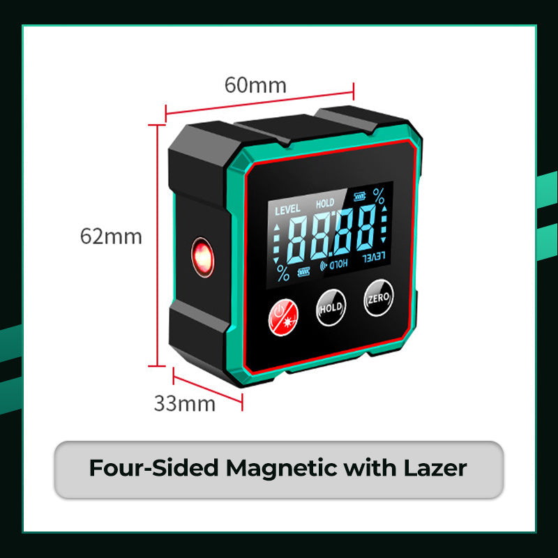 Magnetic Digital Angle Finder with Electronic Laser