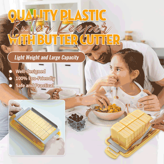 Quality Plastic Butter Keeper with Butter Cutter