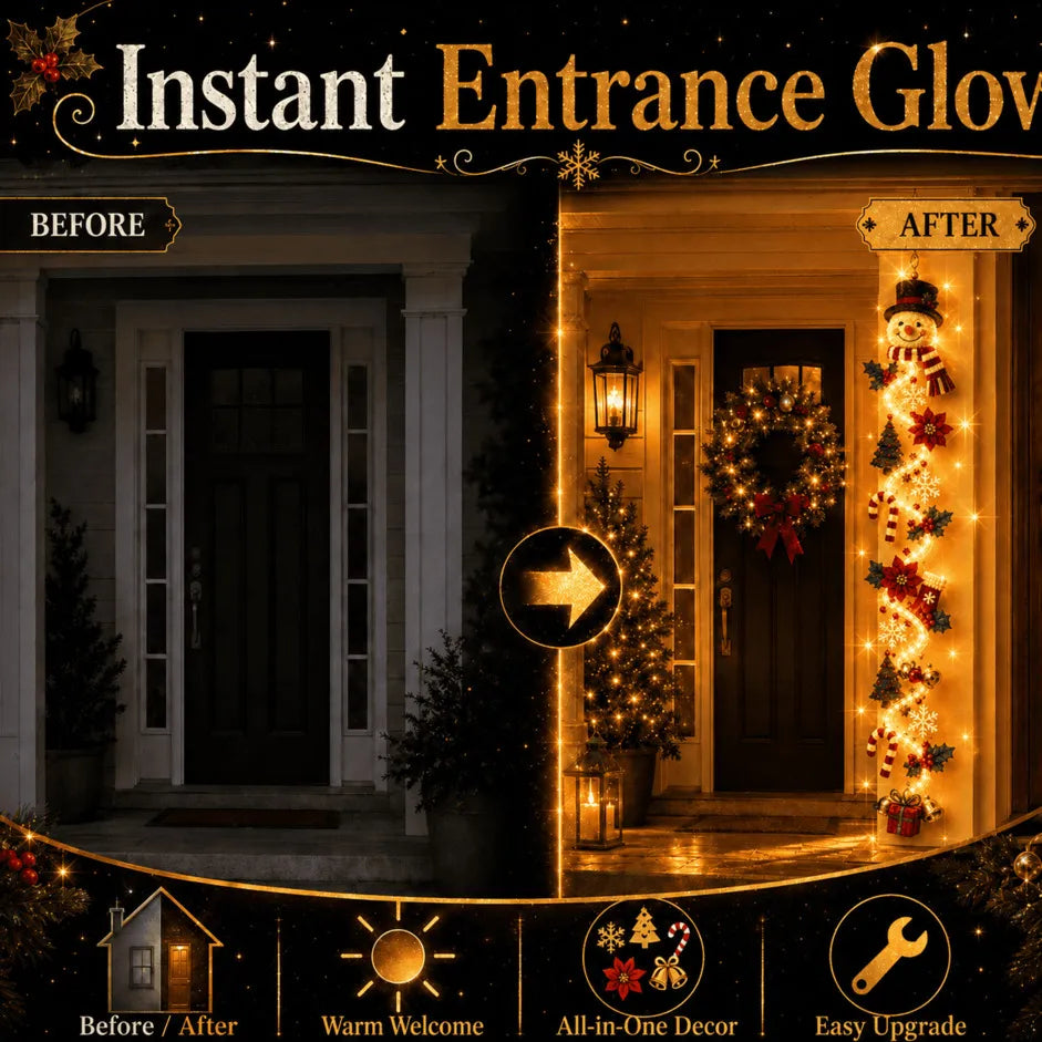 ⏳ Last Day 49% OFF – 🎄 Glowing Christmas Door Hanger | 6 Festive Light Designs✨