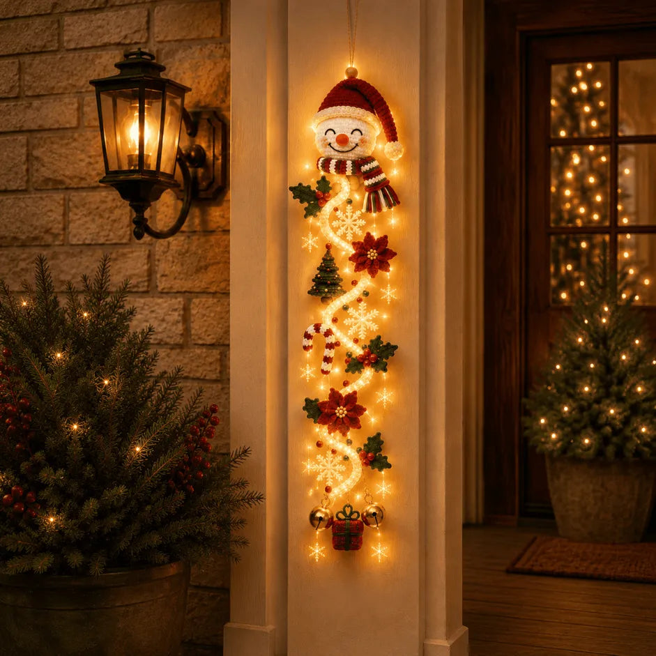 ⏳ Last Day 49% OFF – 🎄 Glowing Christmas Door Hanger | 6 Festive Light Designs✨