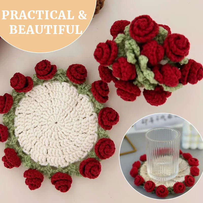 Transformable Floral Crochet Coasters
