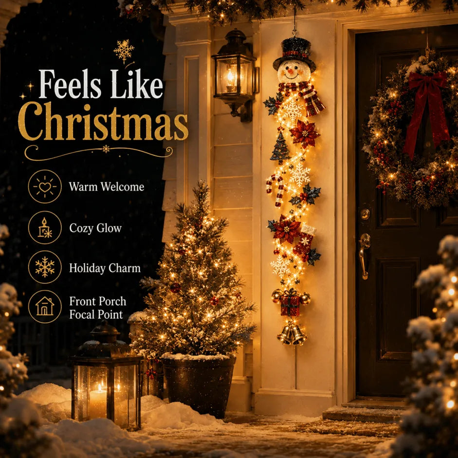 ⏳ Last Day 49% OFF – 🎄 Glowing Christmas Door Hanger | 6 Festive Light Designs✨