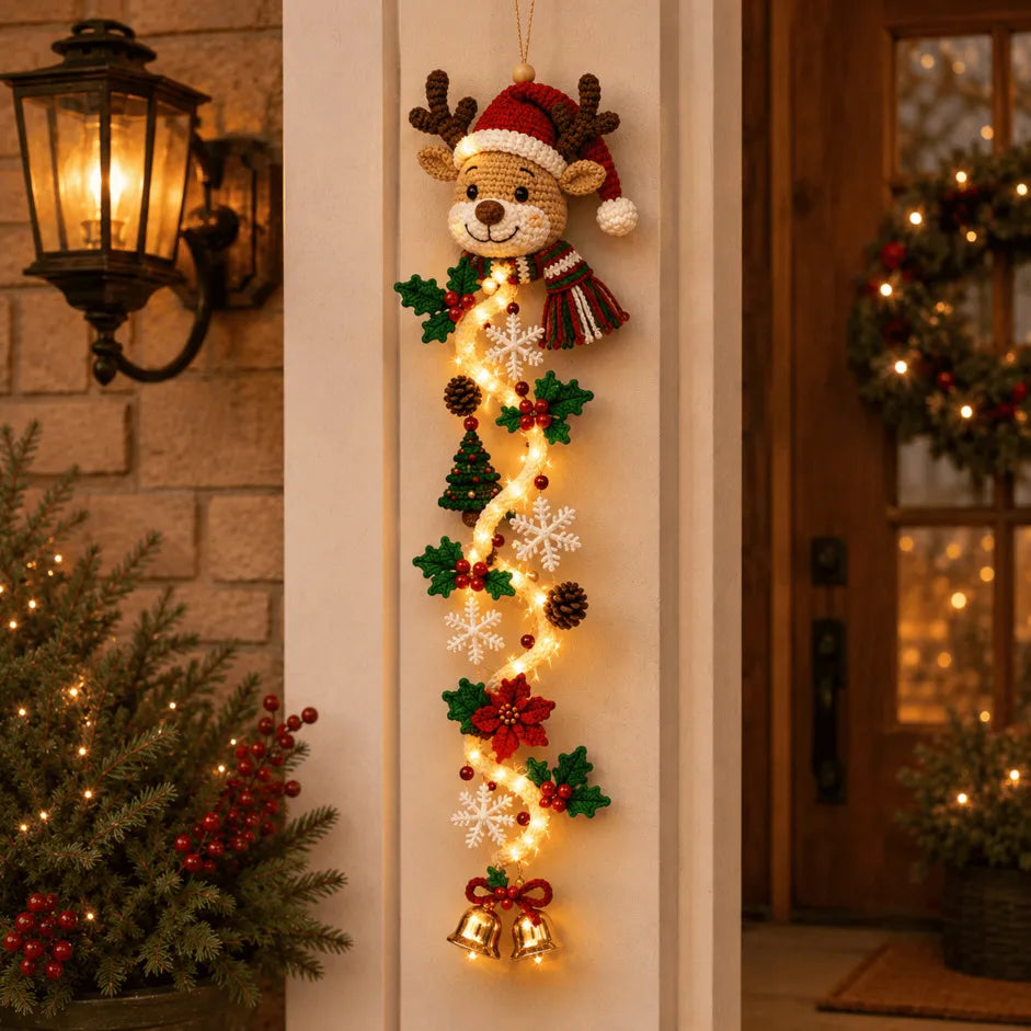 ⏳ Last Day 49% OFF – 🎄 Glowing Christmas Door Hanger | 6 Festive Light Designs✨