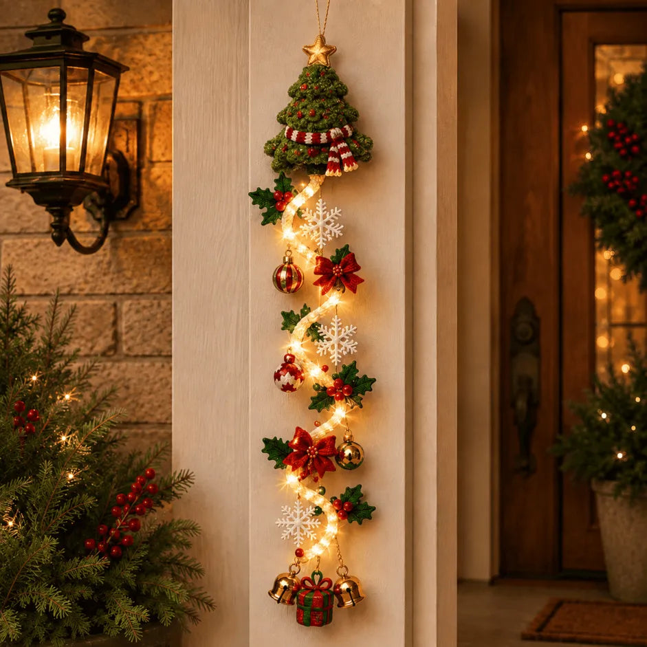 ⏳ Last Day 49% OFF – 🎄 Glowing Christmas Door Hanger | 6 Festive Light Designs✨