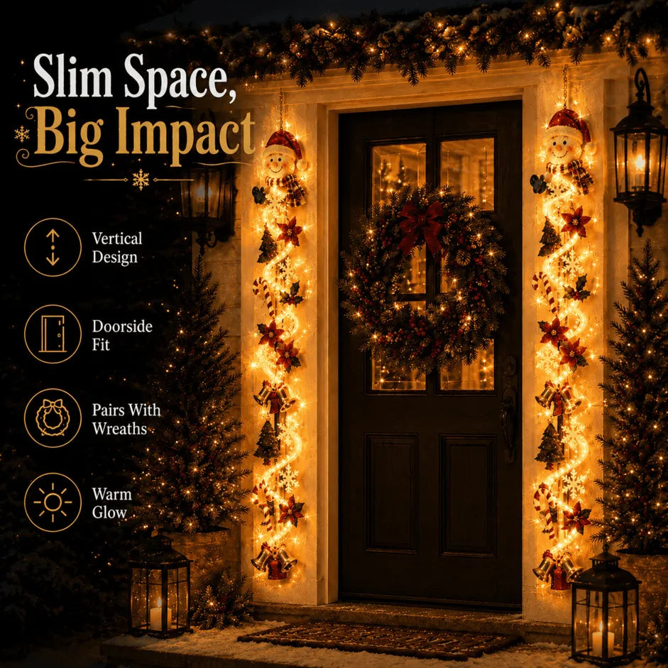 ⏳ Last Day 49% OFF – 🎄 Glowing Christmas Door Hanger | 6 Festive Light Designs✨